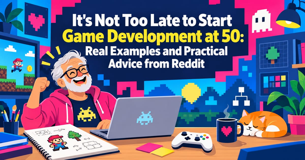 Mit 50 noch mit der Spieleentwicklung anzufangen, ist nicht zu spät – Praxisbeispiele und realistische Ratschläge von Reddit