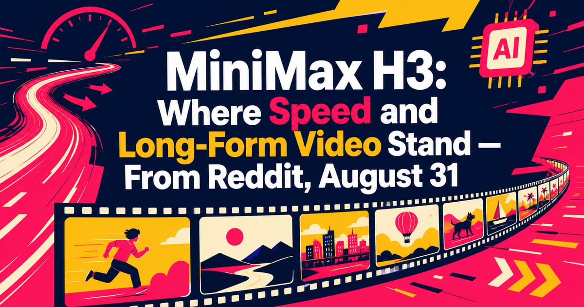 MiniMax H3: Der aktuelle Stand zu Geschwindigkeit und längeren Videos – Reddit vom 31. August