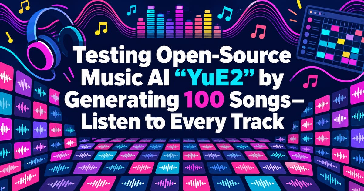 100 Songs mit der Open-Source-Musik-KI „YuE2“ erstellt und getestet – alle Tracks zum Anhören