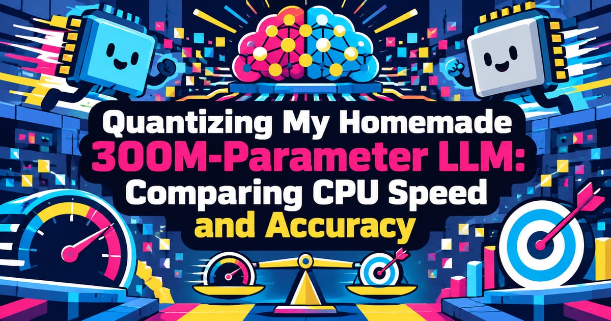 Mein selbst gebautes LLM mit 300 Millionen Parametern quantisiert: Geschwindigkeit und Genauigkeit auf der CPU verglichen